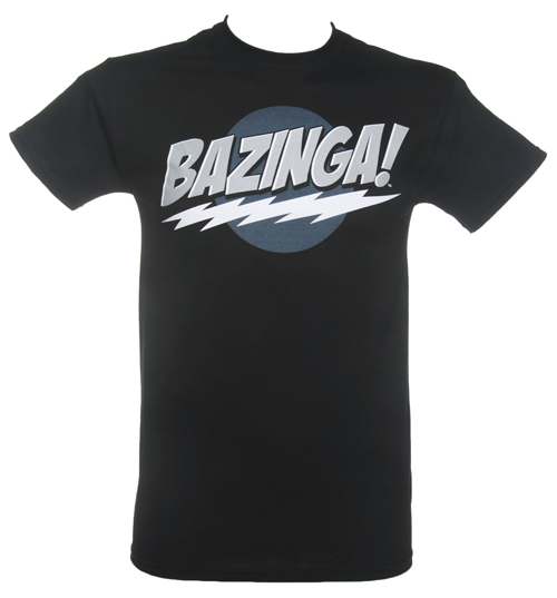 Mens Black Big Bang Theory Bazinga T-Shirt
