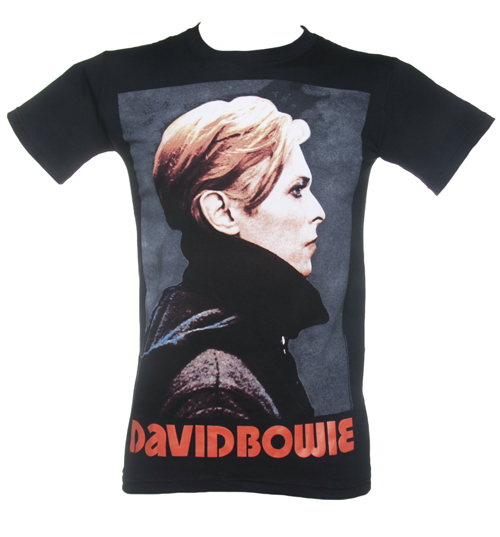 Mens Black Bowie Portrait T-Shirt