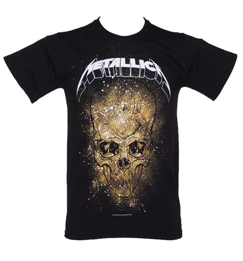 Mens Black Metallica Skull Explosion T-Shirt