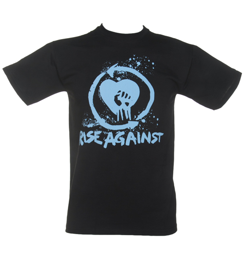 Mens Black Rise Against Heart Fist T-Shirt