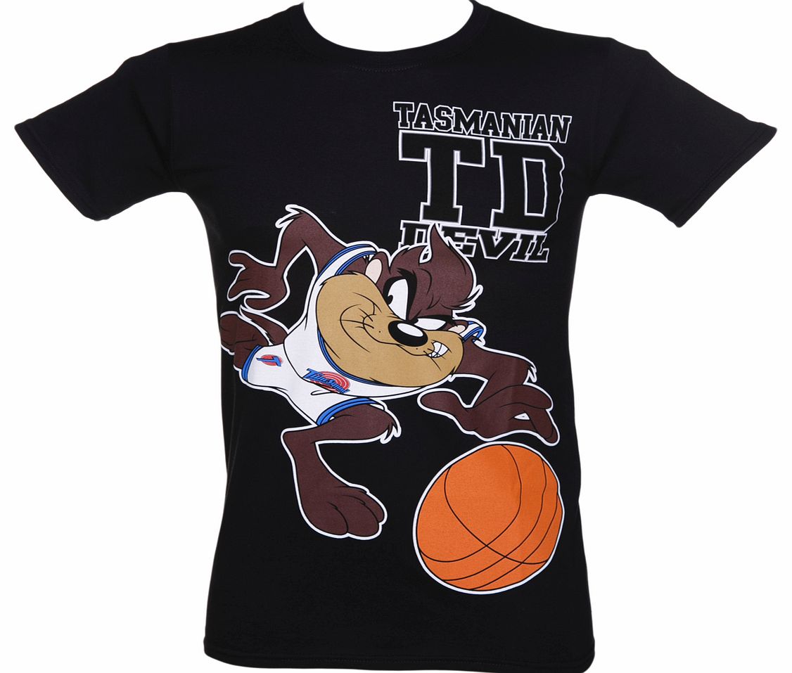 Mens Black Tasmanian Devil Basketball T-Shirt