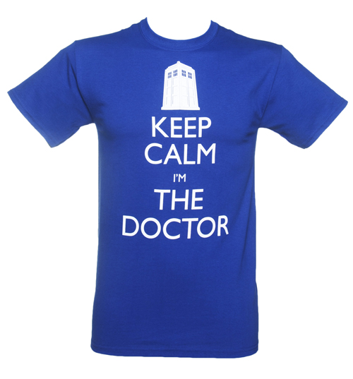 Mens Blue Doctor Who Keep Calm Im The