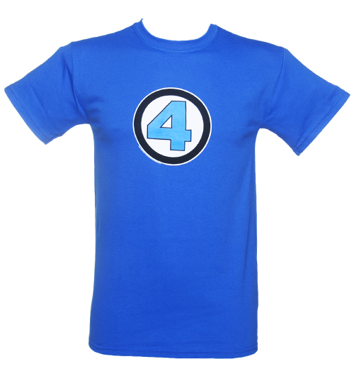 Mens Blue Fantastic Four Marvel T-Shirt