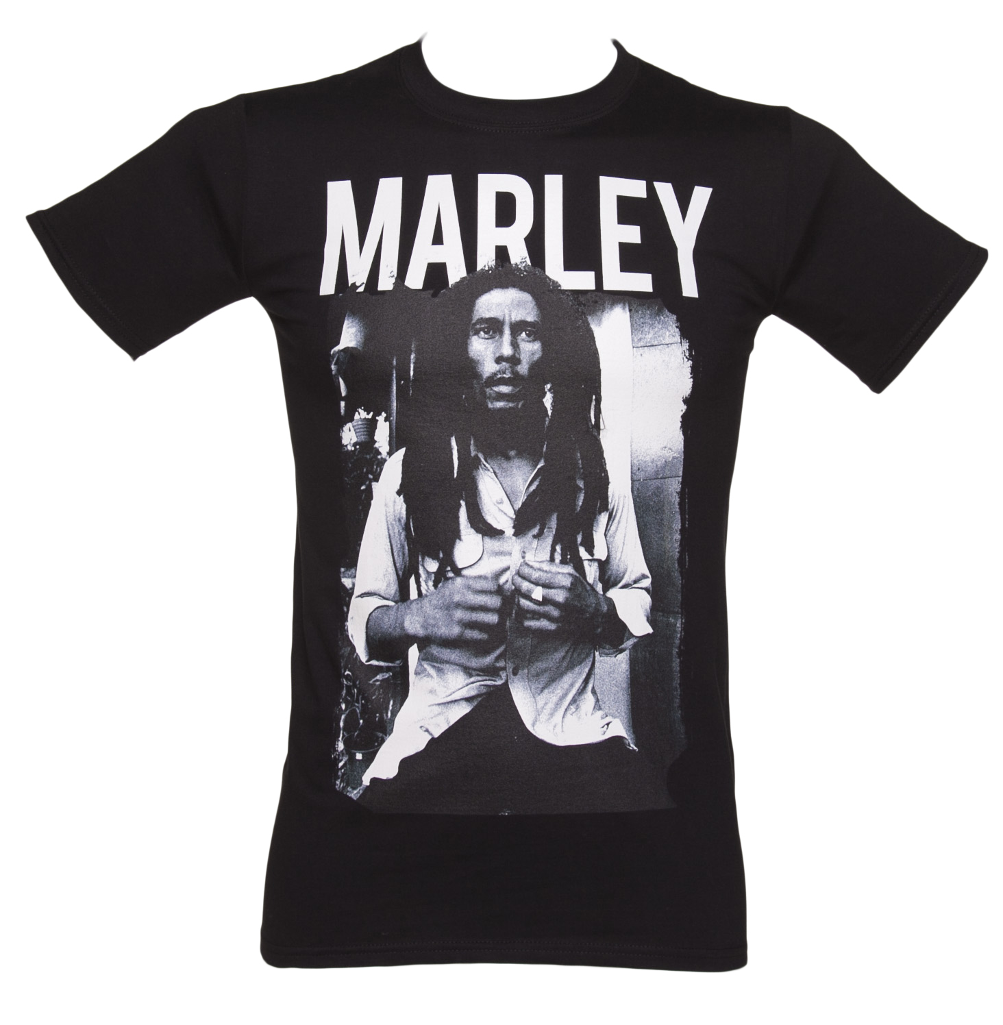 Mens Bob Marley Black and White T-Shirt