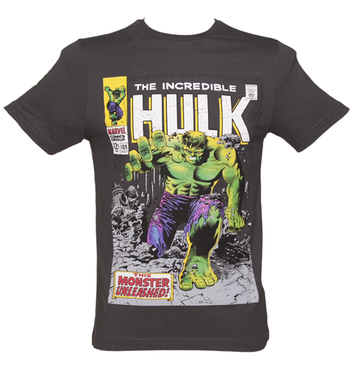 Mens Charcoal Comic Cover Incredible Hulk