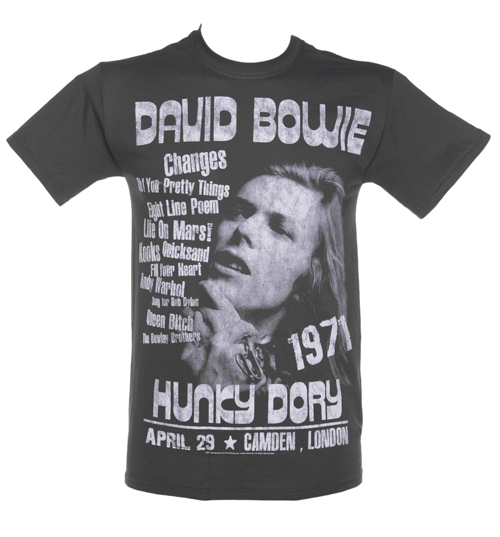 Mens Charcoal David Bowie Hunky Dory T-Shirt