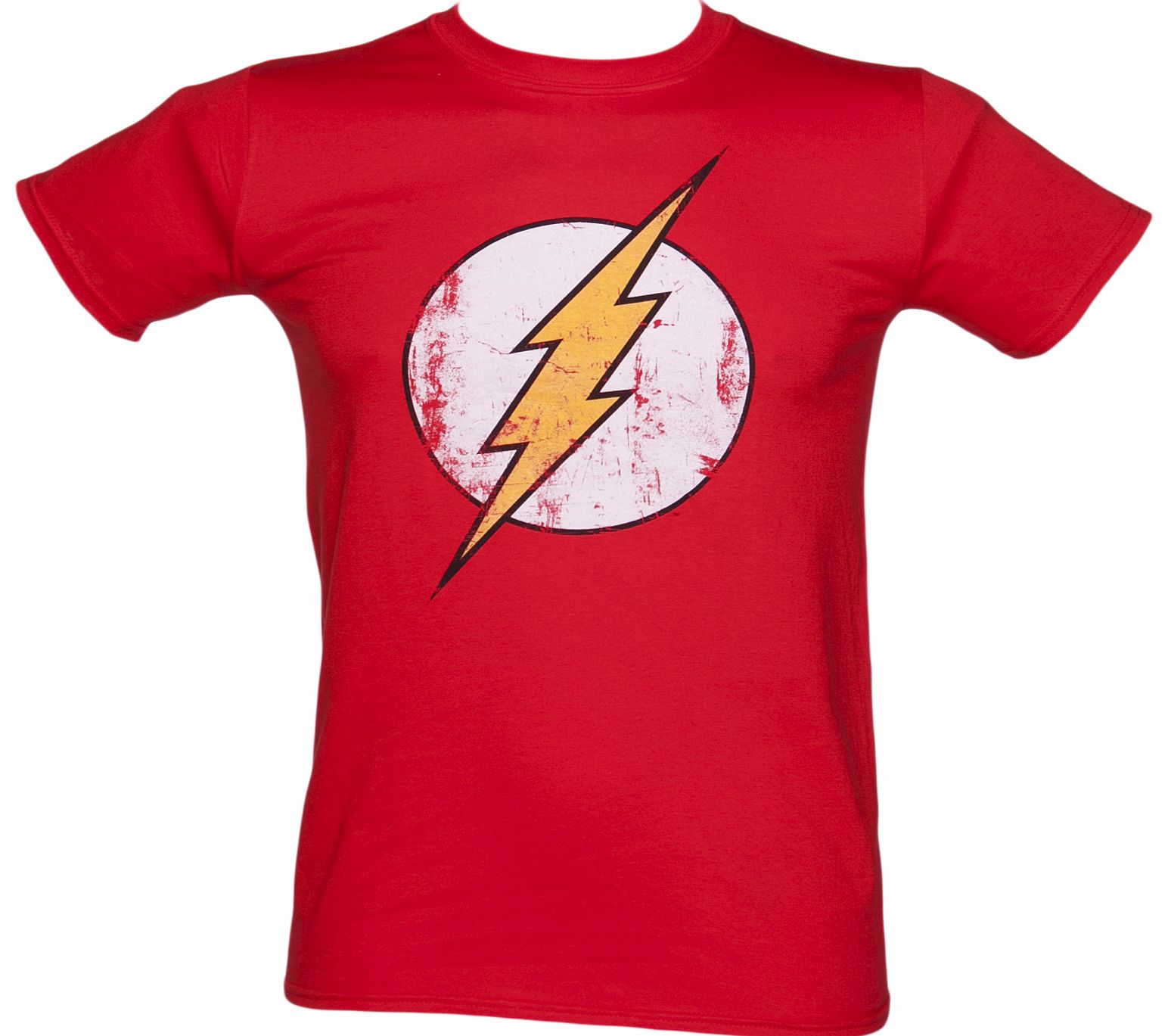 Mens Distressed DC Comics Flash Logo T-Shirt