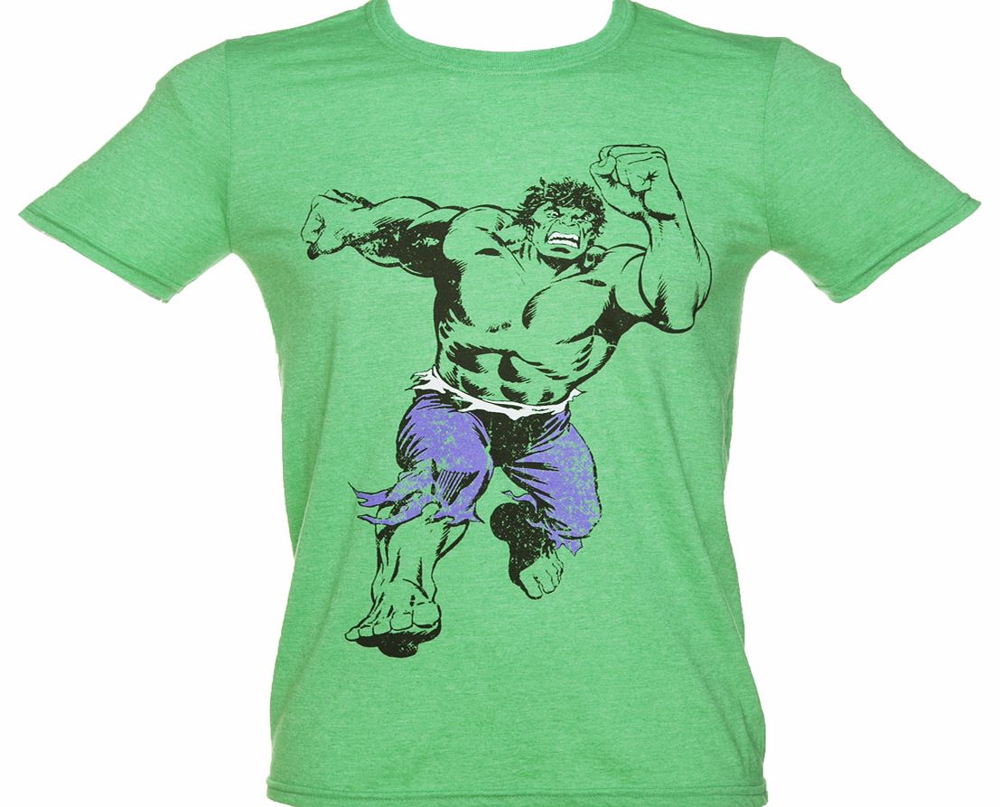 Mens Green Marvel Hulk Figure T-Shirt