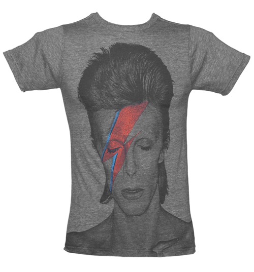 Mens Grey David Bowie Aladdin Sane T-Shirt