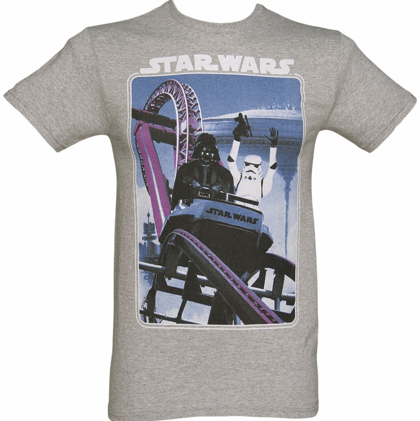 Mens Grey Marl Star Wars Rollercoaster T-Shirt