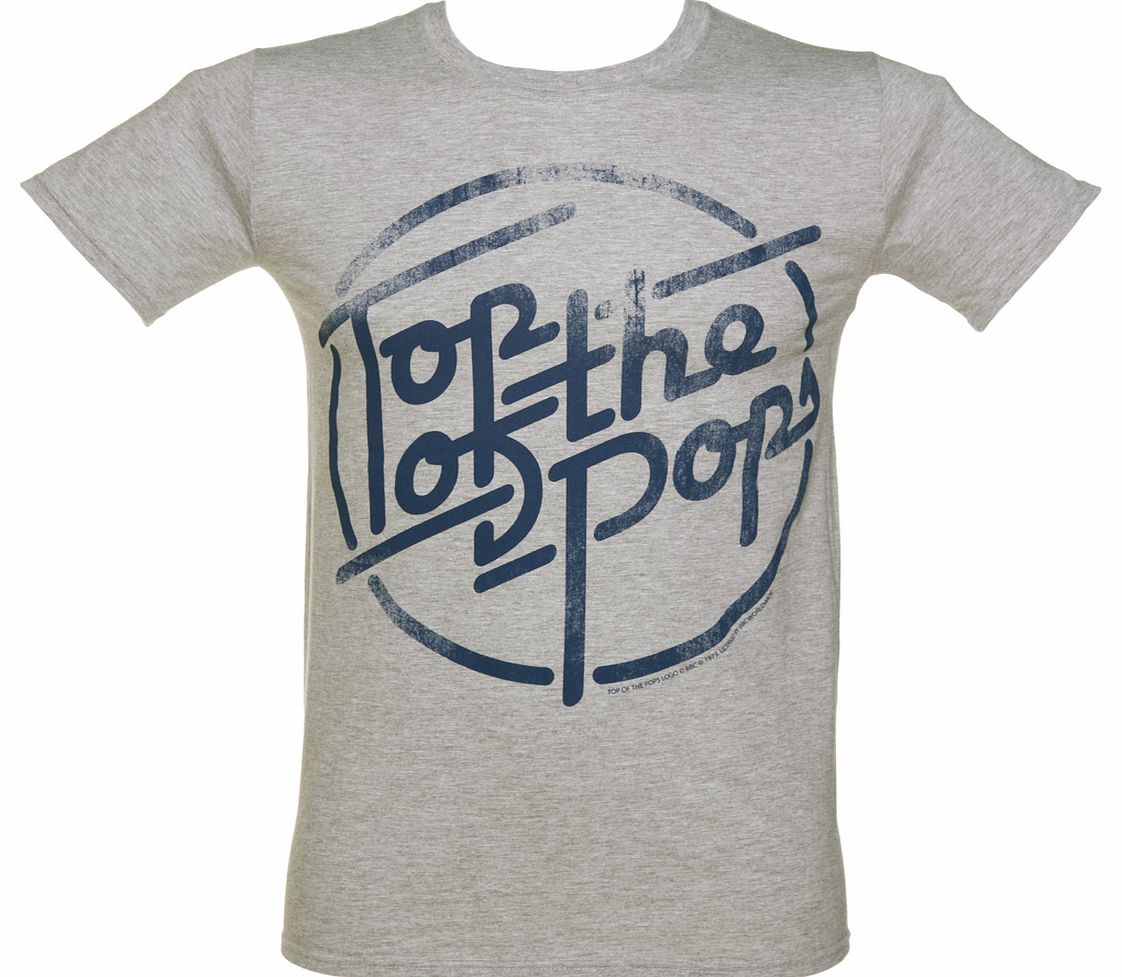 Mens Grey Marl Top Of The Pops Logo T-Shirt