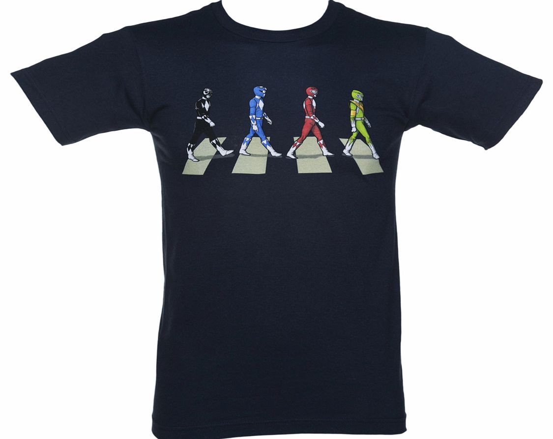 Mens Navy Abbey Road Power Rangers T-Shirt