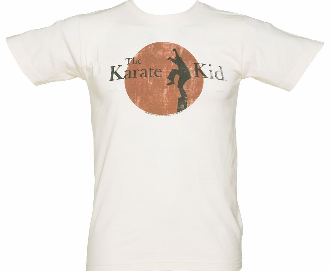 Mens Off White Distressed Karate Kid Logo T-Shirt
