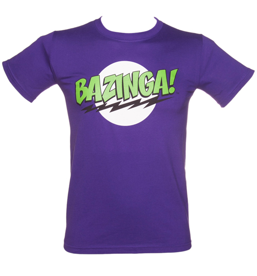 Mens Purple Big Bang Theory Bazinga Logo