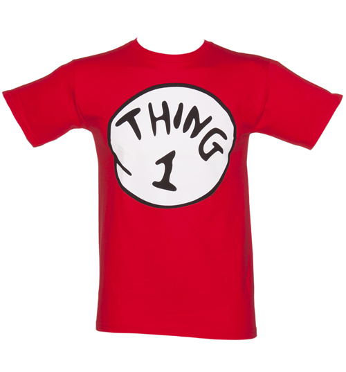 Mens Red Dr Seuss Thing 1 T-Shirt