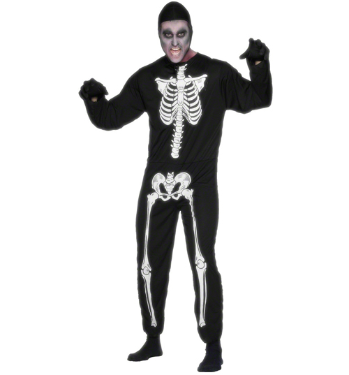 Mens Skeleton Fancy Dress Costume