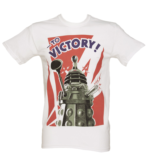 Mens White Dalek To Victory Doctor Who