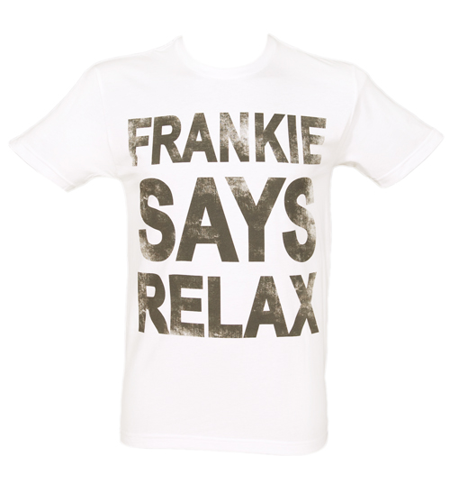 Mens White Frankie Says Relax T-Shirt