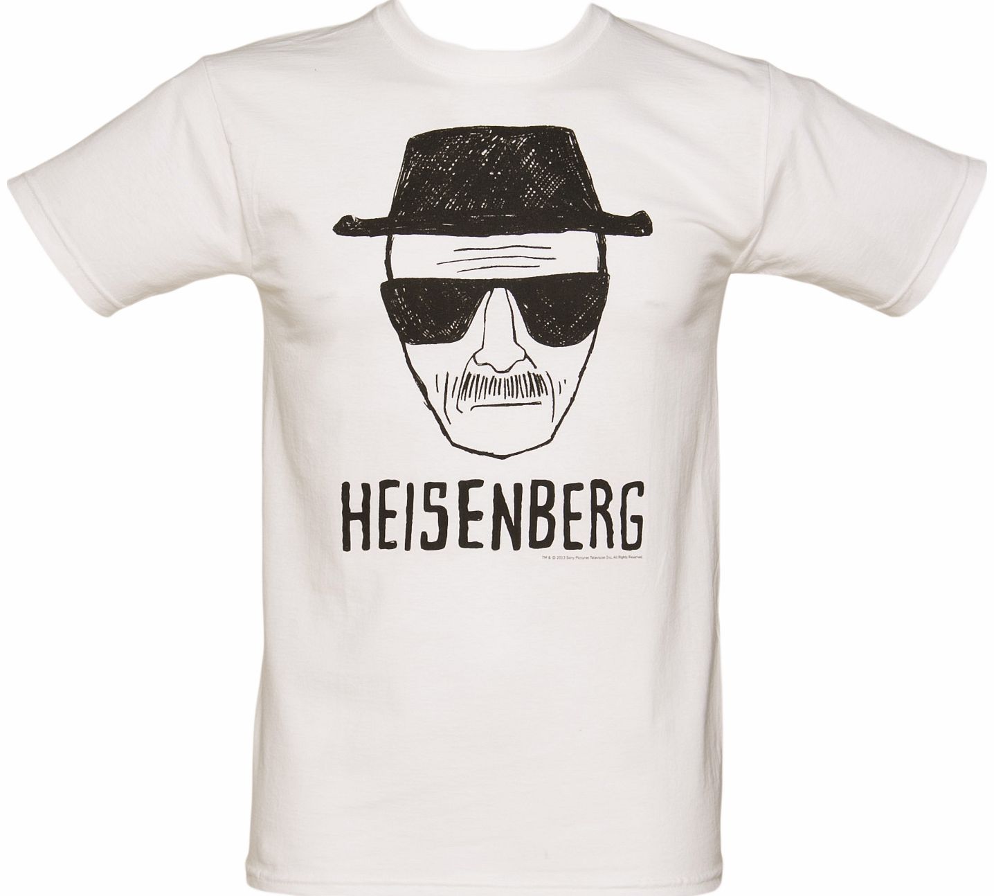 Mens White Heisenberg Sketch Breaking Bad T-Shirt