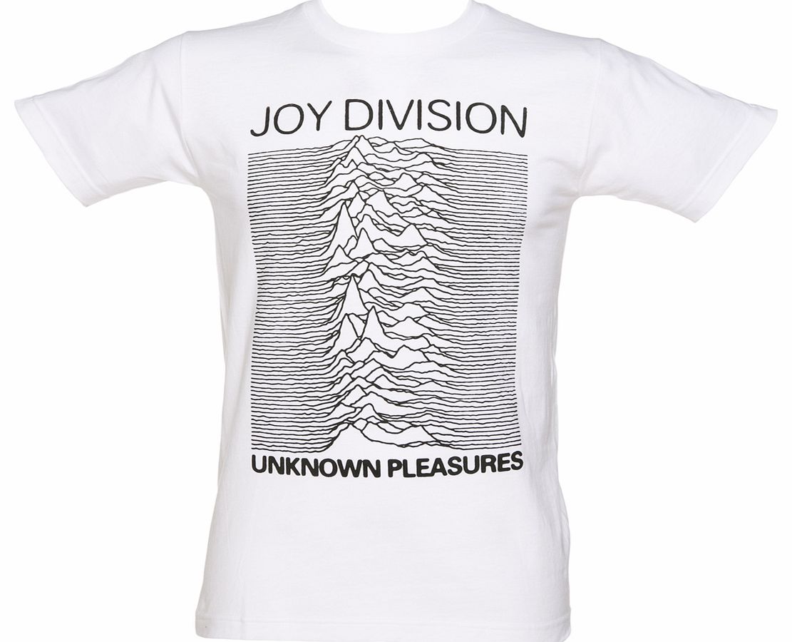 Mens White Joy Division Unknown Pleasures T-Shirt