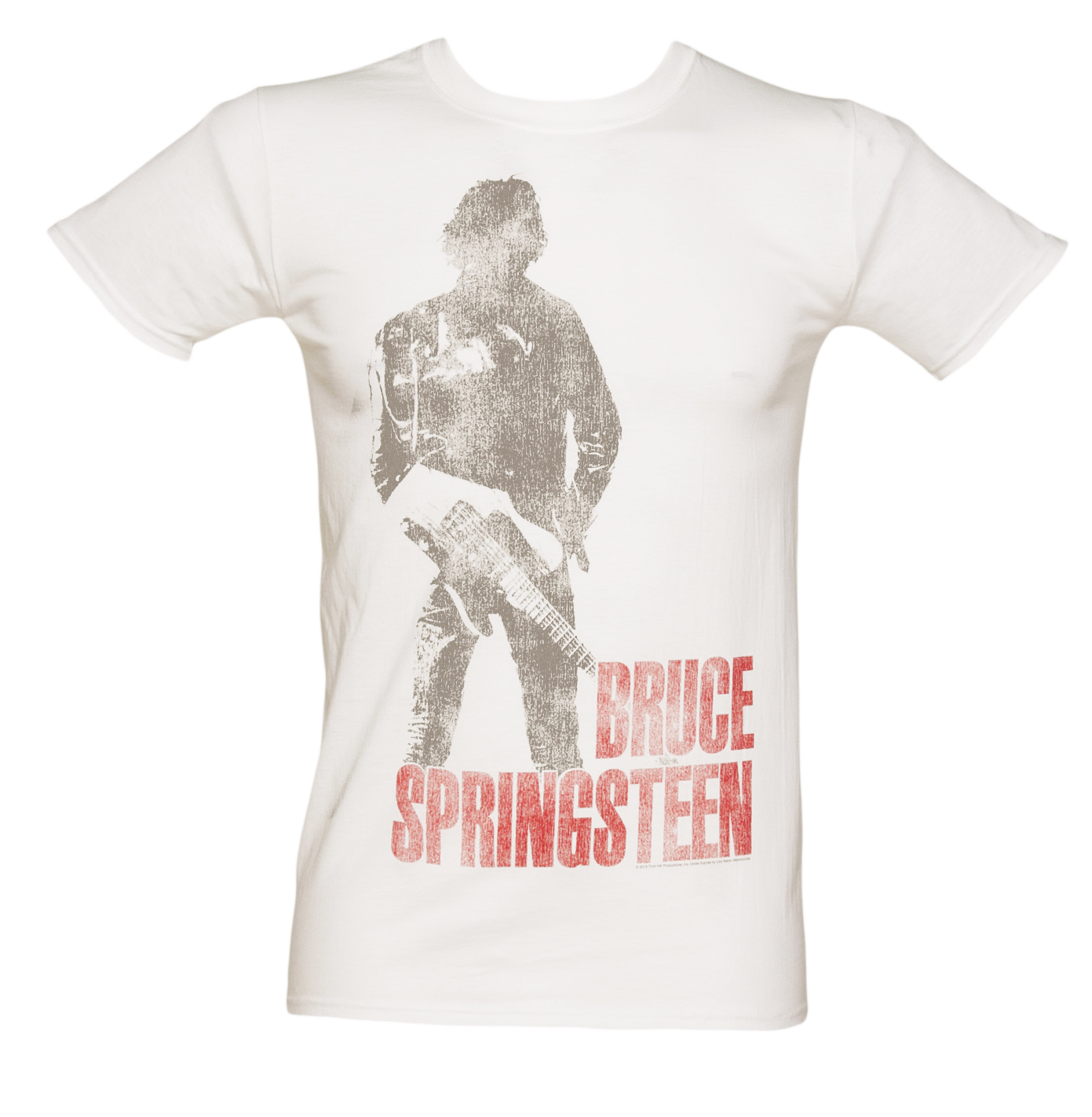 Mens White Standing Bruce Springsteen T-Shirt