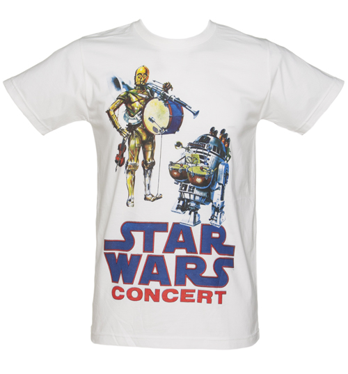 Mens White Star Wars Concert T-Shirt