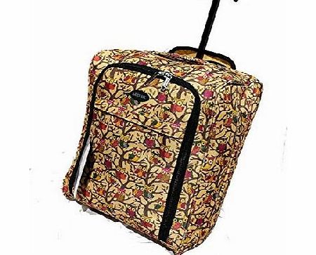 Hand Luggage 50x40x20 Wheeled Owl Lightweight Cabin Easyjet Trolley Bag Case - Pattern/Print: Yellow Owl
