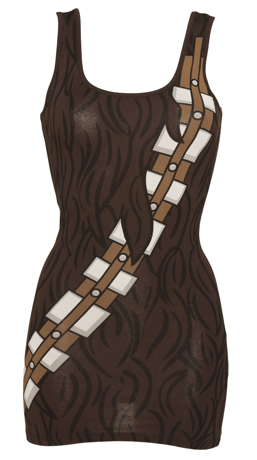 Mighty Fine Ladies Brown Chewbacca Star Wars Tank Dress