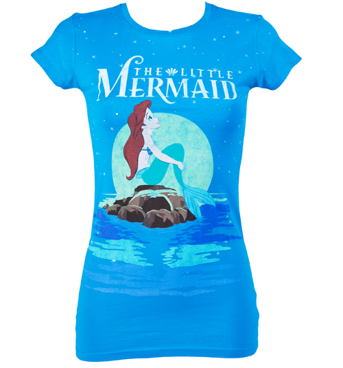 Mighty Fine Ladies Starry Night The Little Mermaid T-Shirt