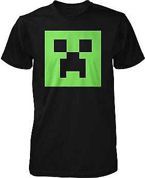 Minecraft Boys Black Creeper Glow T-Shirt - 6-7