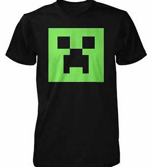 Minecraft Boys Black Creeper Glow T-Shirt - 8-9
