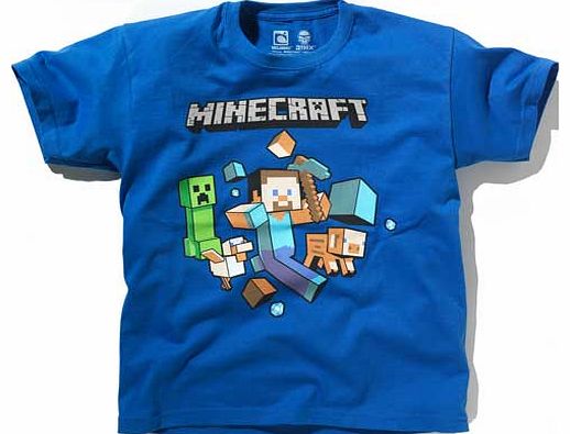 Minecraft Boys Blue T-Shirt - 10-11 Years