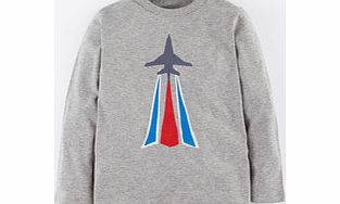 Mini Boden Logo T-shirt, Grey Marl Jet,Khaki Target,French