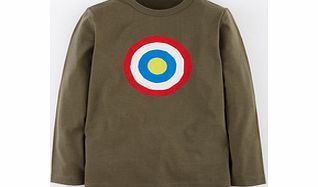 Mini Boden Logo T-shirt, Khaki Target,Lava Star,Grey Marl