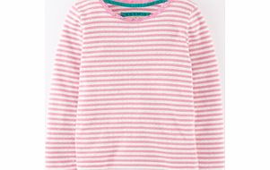 Mini Boden Pointelle Marl T-shirt, Peony Stripe 34284083