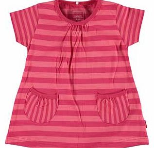 name it Girls Red Stripe Mini T-Shirt Dress -
