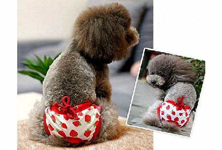 Namsan Puppy Doggie Diaper Physiological Panty Pantie for Girl Dogs-Red -Medium Waist 9-13inch