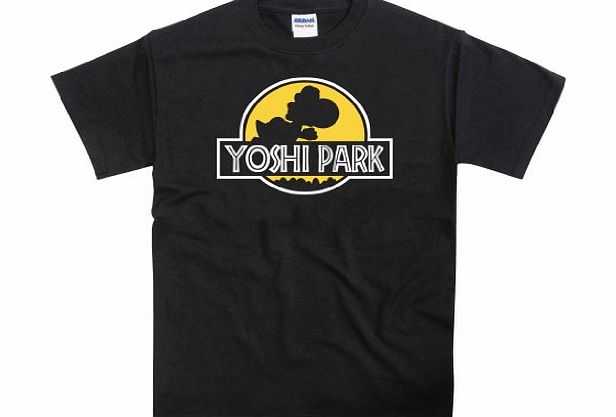 NerdShirts Nintendo inspired Yoshi Park, Mens T-Shirt, Black, Large