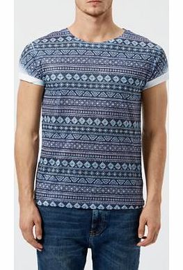 New Look Blue Aztec Print T-Shirt 3270669