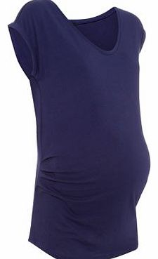 New Look Maternity Blue Roll Sleeve T-Shirt 3104747