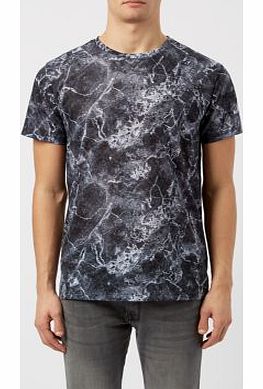 New Look Monochrome Marble Print T-Shirt 3280261