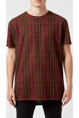 New Look Red Check Longline T-Shirt 3310174