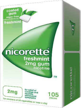 Nicorette, 2102[^]0104497 2mg Freshmint Gum - 1050 Pieces