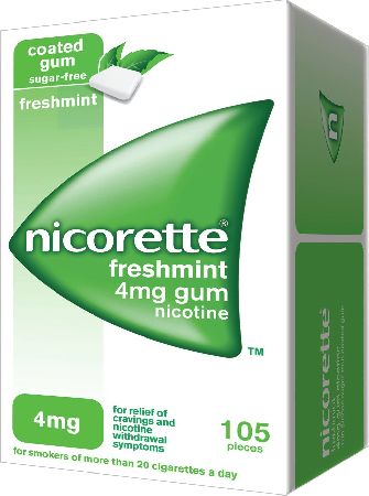 Nicorette, 2102[^]0104504 4mg Freshmint Gum - 1050 Pieces