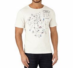 Original Penguin Cream map print cotton T-shirt