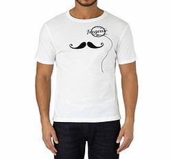 Original Penguin White and black moustache print T-shirt
