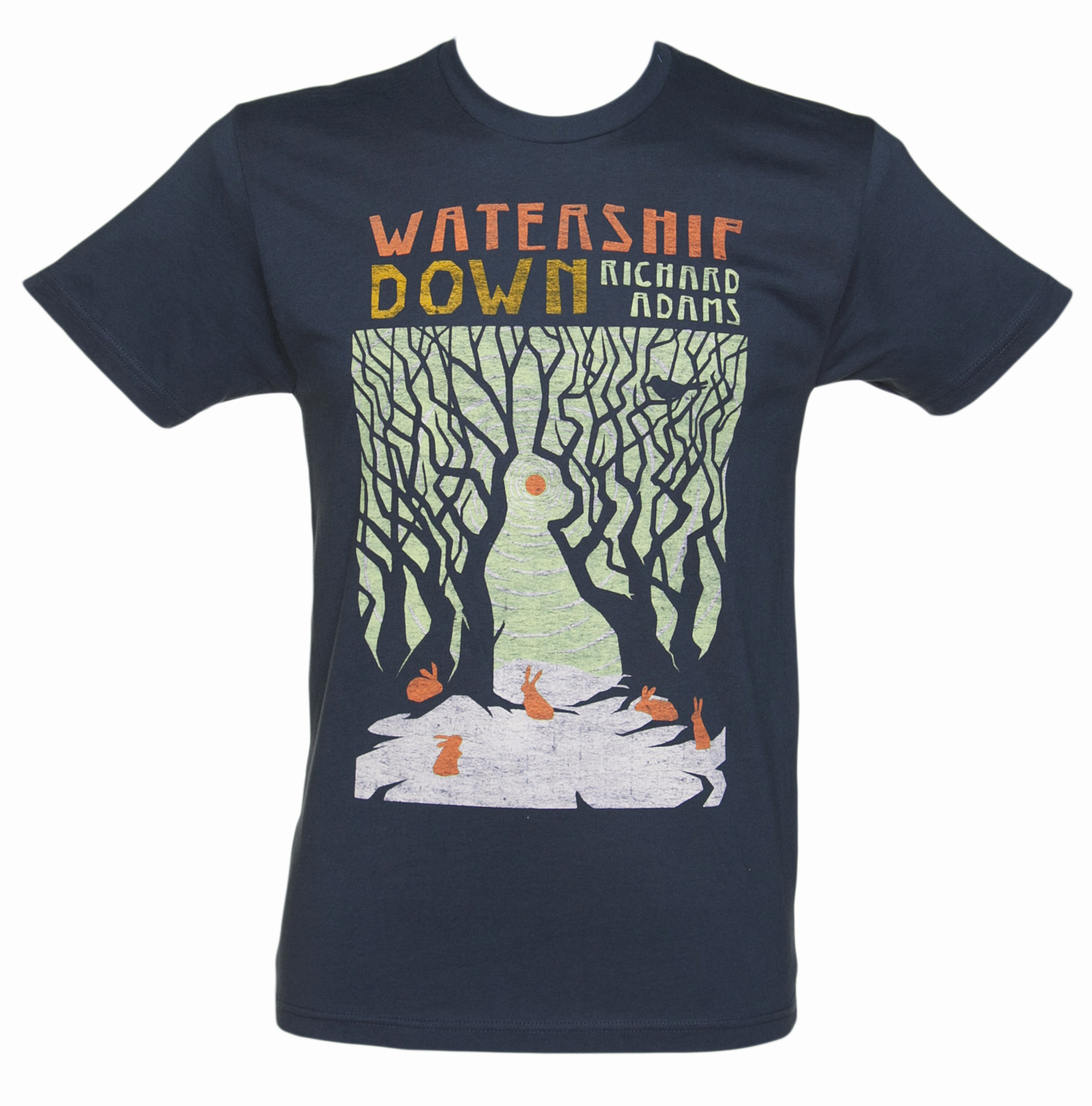 Out Of Print Mens Navy Watership Down Book Cover T-Shirt