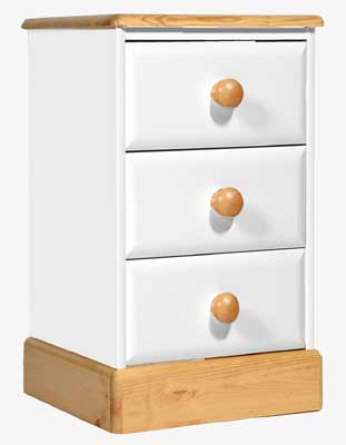 Painted 3 drawer narrow Bedside Cabinet One Range