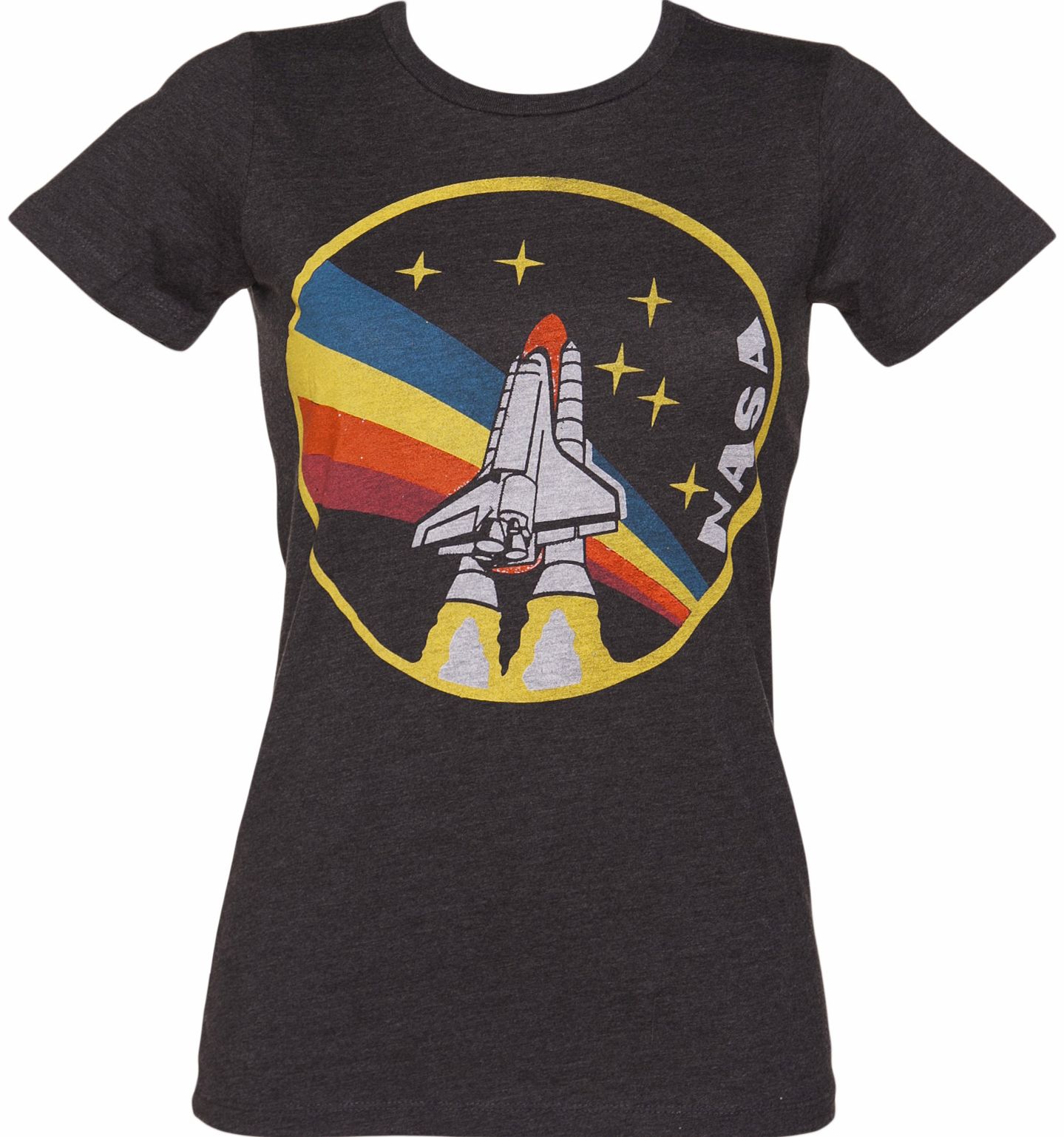 Palmercash Ladies Black Triblend Rainbow NASA T-Shirt from