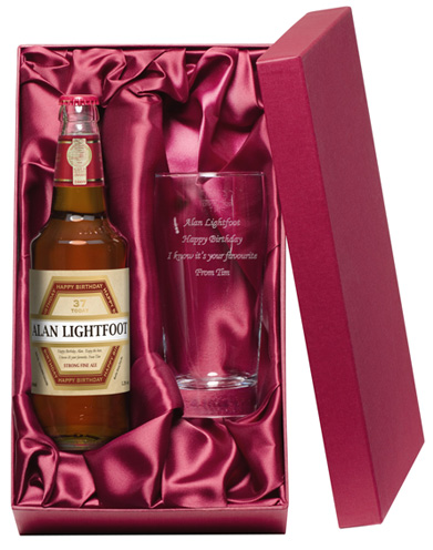 Personalised Birthday Beer and Glass Gift Set